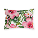Tropical Hibiscus Outdoor Pillow — Pink Floral Patio Cushion