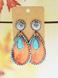 Western Turquoise Teardrop Earrings