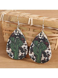 Cactus & Cow Print Hat Earrings