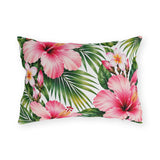 Tropical Hibiscus Outdoor Pillow — Pink Floral Patio Cushion