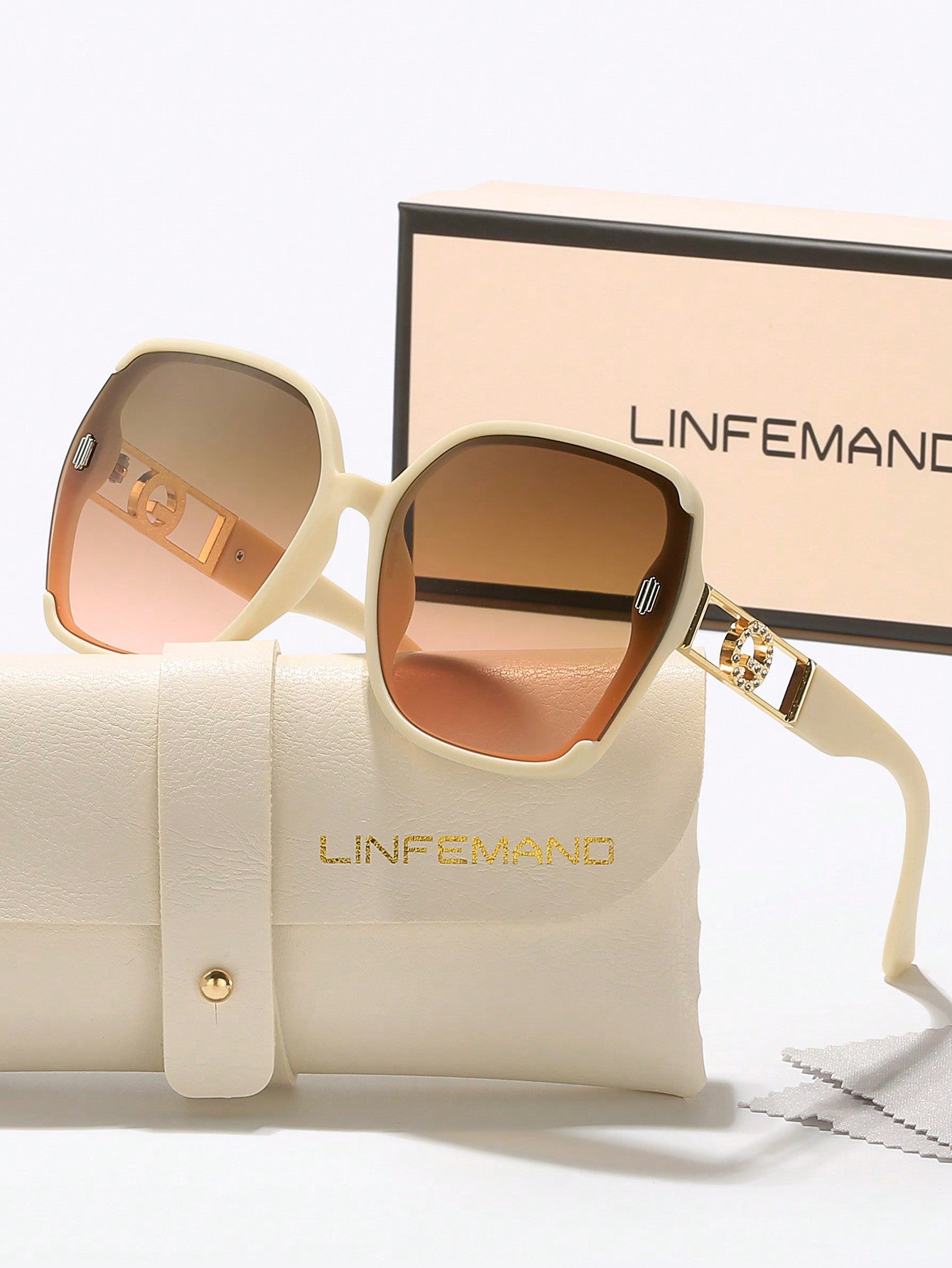 Chic Oversized Gradient Sunglasses – The Frankie Crystal  display picture 2