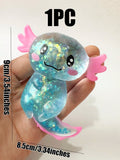 1PC Glitter Crystal Salamander&Axolotl,Soft And Slow Back,Sticky Stress Relief Toy,Cute Stuff,Taba Squishy,Travel Portable Fidget Squeeze Toys,Squisy,Blue,Pink,Perfect For All Ages Austism,Office Workers,Students,Ideal Holiday Gifts,Small Cute Fun Gift,Su
