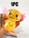 1PC Glitter Crystal Salamander&Axolotl,Soft And Slow Back,Sticky Stress Relief Toy,Cute Stuff,Taba Squishy,Travel Portable Fidget Squeeze Toys,Squisy,Blue,Pink,Perfect For All Ages Austism,Office Workers,Students,Ideal Holiday Gifts,Small Cute Fun Gift,Su