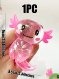 1PC Glitter Crystal Salamander&Axolotl,Soft And Slow Back,Sticky Stress Relief Toy,Cute Stuff,Taba Squishy,Travel Portable Fidget Squeeze Toys,Squisy,Blue,Pink,Perfect For All Ages Austism,Office Workers,Students,Ideal Holiday Gifts,Small Cute Fun Gift,Su