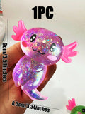 1PC Glitter Crystal Salamander&Axolotl,Soft And Slow Back,Sticky Stress Relief Toy,Cute Stuff,Taba Squishy,Travel Portable Fidget Squeeze Toys,Squisy,Blue,Pink,Perfect For All Ages Austism,Office Workers,Students,Ideal Holiday Gifts,Small Cute Fun Gift,Su
