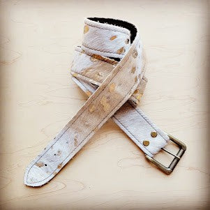 Mixed Hair Hide Belt with Antique Buckle 44