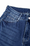 Sail Blue Mineral Wash Raw Hem High Waist Flared Jeans