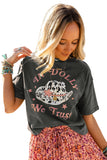 Gray WE TRUST IN DOLLY Western Fashion Graphic Tee