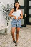 Boardwalk Talks Drawstring Shorts in Dark Blue