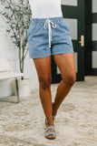 Boardwalk Talks Drawstring Shorts in Dark Blue
