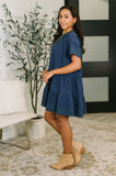 Boot Scootin' Boogie Tiered Dress in Navy