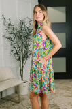 Coral Sands Collared Tank Dress in Spring Palms
