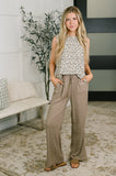 Essential Feeling Straight Leg Lounge Pants in Light in Cocoa