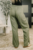 Essential Feeling Straight Leg Lounge Pants in Light in Olive