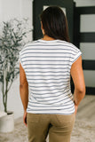 Everything In Between Striped Cap Sleeve Tee
