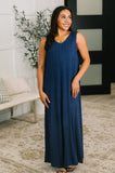 Everything She Wants Sleeveless Maxi Dress in Navy