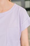 Foundation First Waffle Knit Relaxed Tee in Lilac