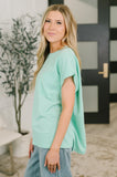 Foundation First Waffle Knit Relaxed Tee in Mint