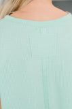 Foundation First Waffle Knit Relaxed Tee in Mint