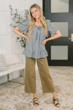 Great Gingham Square Neck Blouse