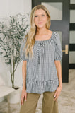 Great Gingham Square Neck Blouse
