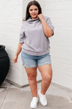 I Just Felt Like It Mock Neck Top in Mystic Grey