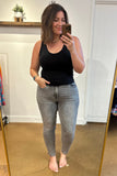 Charlotte High Rise Stone Wash Slim Jeans in Gray