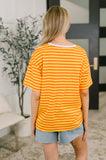 I Think I'm in Love Round Neck Loose Tee in Orange and Yellow