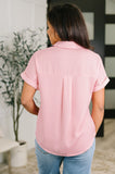 It's Just Business Collared Button Down Blouse