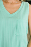 Just Give In Ribbed Knit Tank in Mint