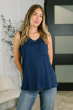 Just Give In Ribbed Knit Tank in Navy