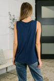 Just Give In Ribbed Knit Tank in Navy