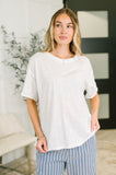 Just Like That Relaxed Heather Tee in Ivory