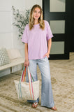 Just Like That Relaxed Heather Tee in Lilac