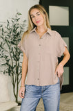 Keep Up Collared Button Down in Ash Mocha