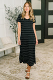 Keep em' Talkin Scoop Neck Midi Dress
