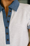 Knowing Me Collared Henley Top