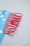 Stars & Stripes Ruffle Sleeve Top