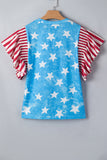 Stars & Stripes Ruffle Sleeve Top