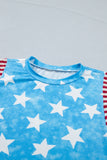 Stars & Stripes Ruffle Sleeve Top