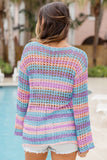 Sunset Stripe Knit Beach Cover Up