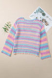 Sunset Stripe Knit Beach Cover Up