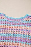 Sunset Stripe Knit Beach Cover Up