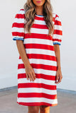 Americana Puff Sleeve Mini Dress