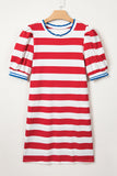 Americana Puff Sleeve Mini Dress