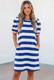 Blue Belle Puff Sleeve Dress