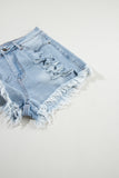 Coastal Cutie Distressed Denim Shorts