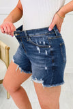 Sail Away Distressed Denim Shorts