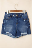 Sail Away Distressed Denim Shorts