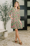 Lizzy Sunday Dress in Emerald Abstract Floral- 7/20/2026